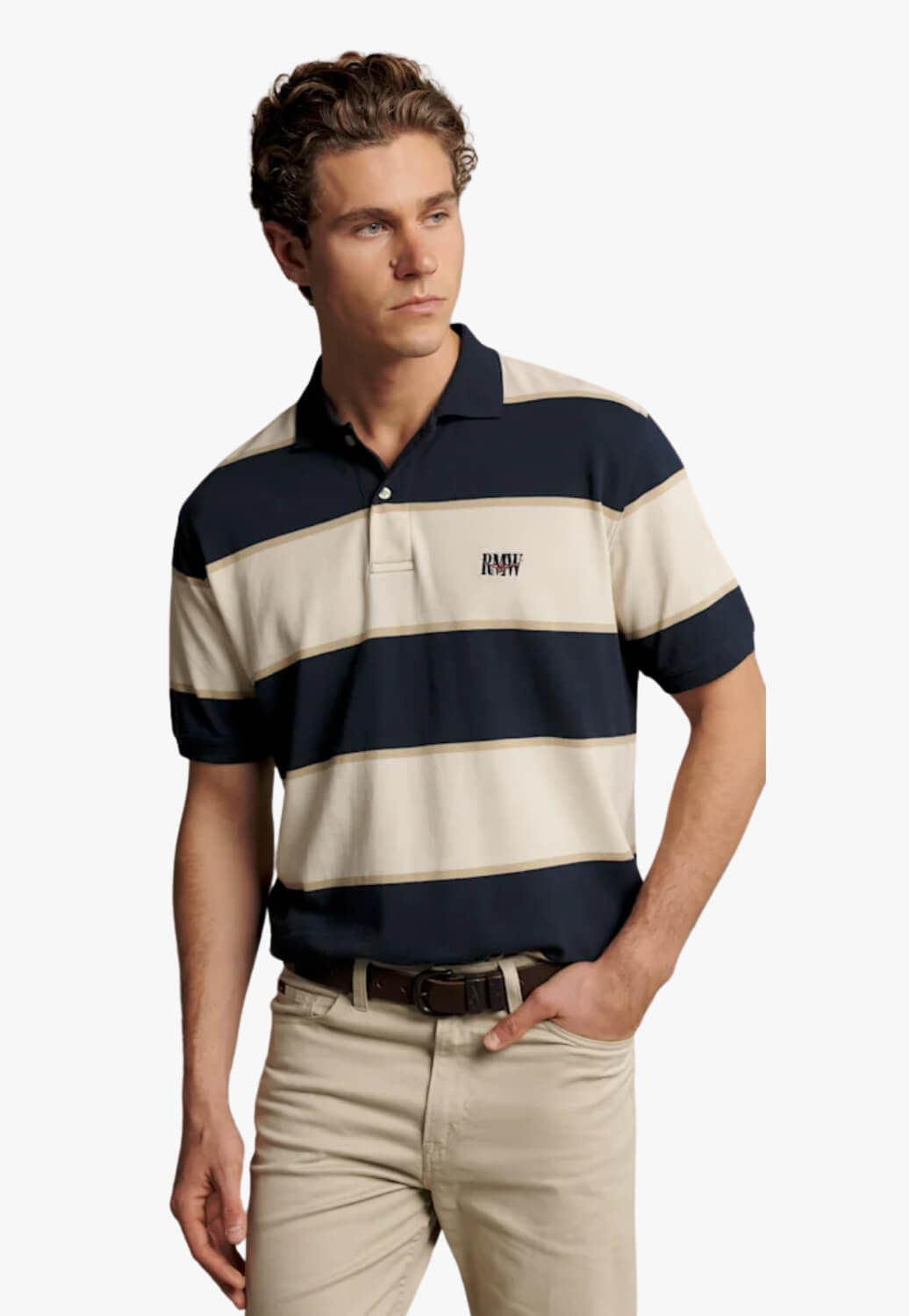 R.M. Williams Mens Balmain Stripe Polo