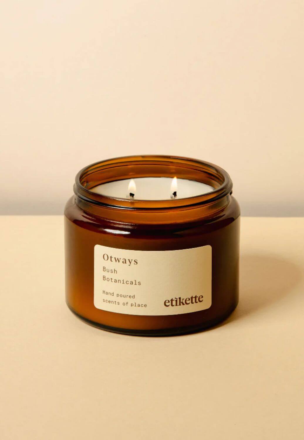 Etikette Otways in Bush Botanicals Double Wick Soy Candle