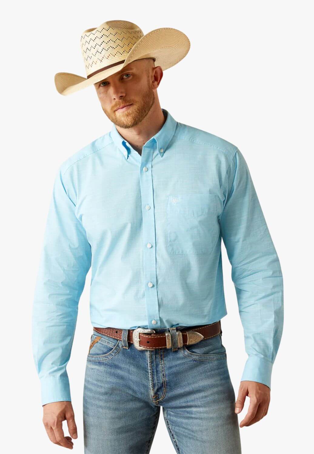 Ariat Mens Soild Slub Long Sleeve Shirt