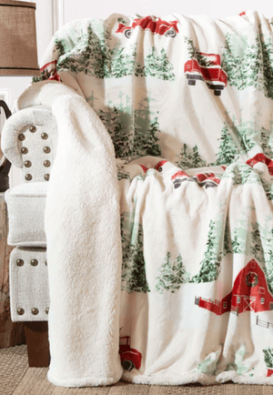 Carstens Barn & Truck Plush Sherpa Throw