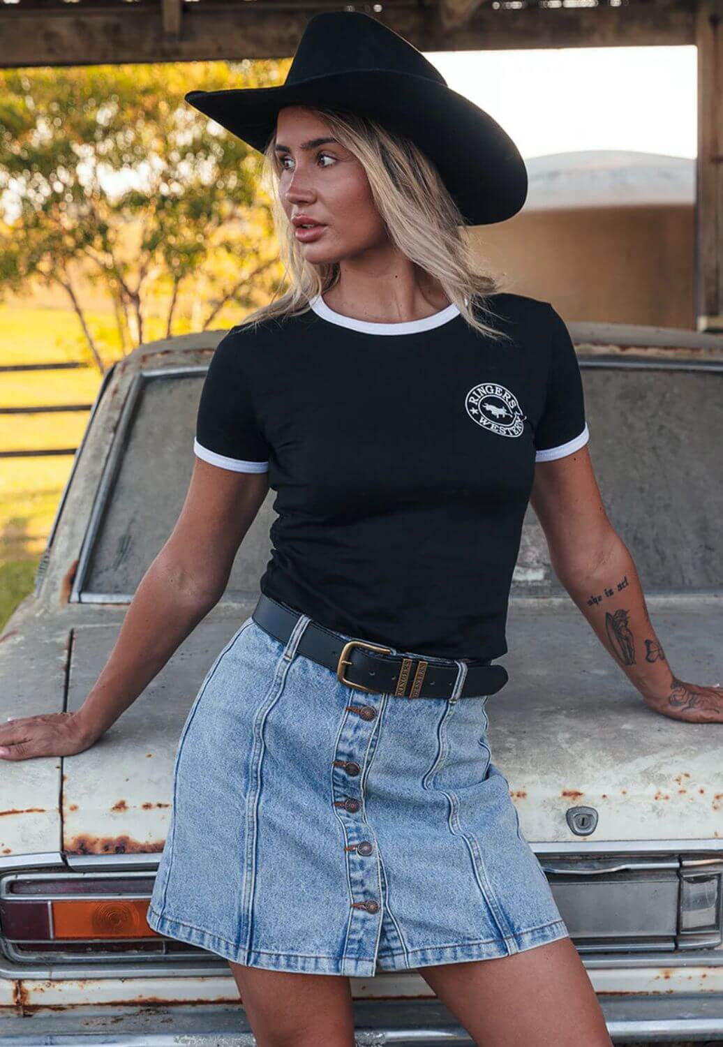 Ringers Western Womens Johanna Denim Skirt