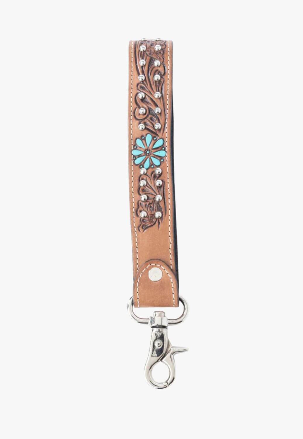 Myra Desert Daisy Handtooled Leather Key Fob