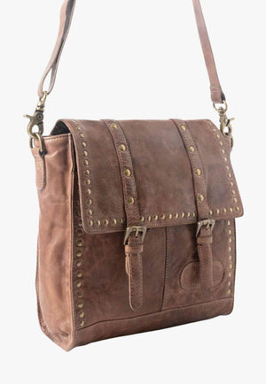 Myra Western Rune Leather Crossbody Bag