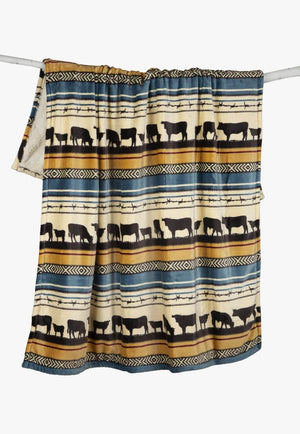 Carstens Morning on the Farm Plush Sherpa Throw