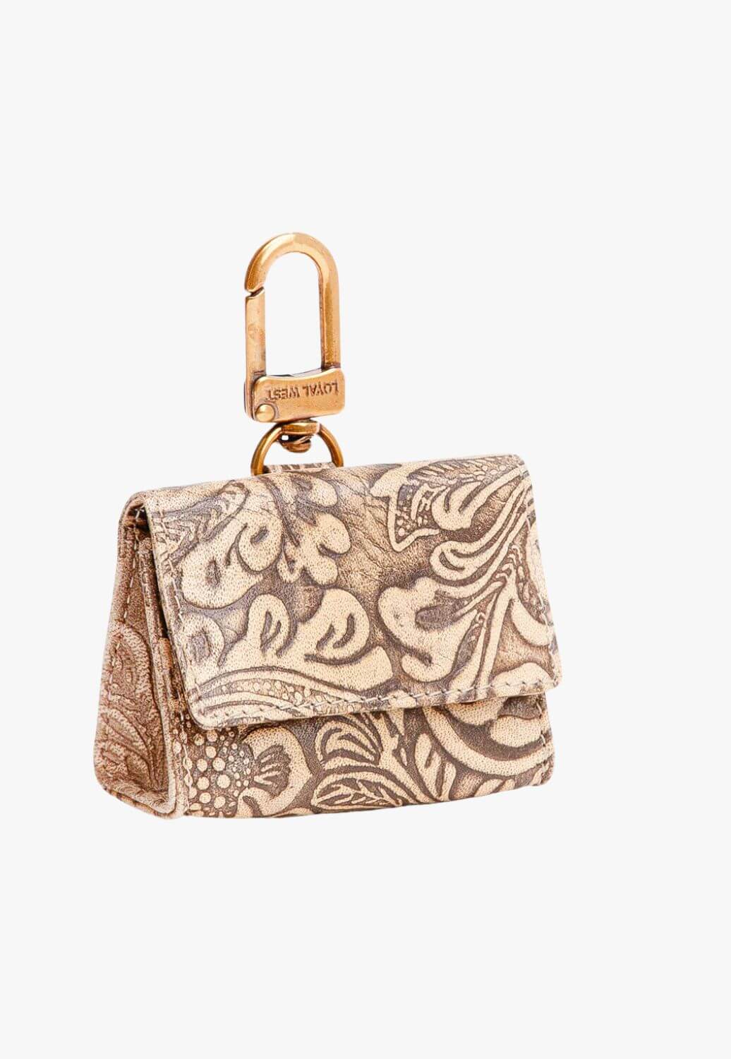 Myra Loyal West Gloriana Clip On Bag Charm Embossed Floral