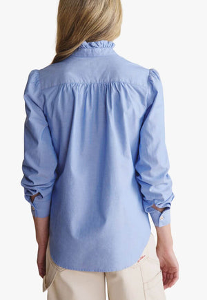 S. Kidman Womens Henty Chambry Frill Neck Shirt