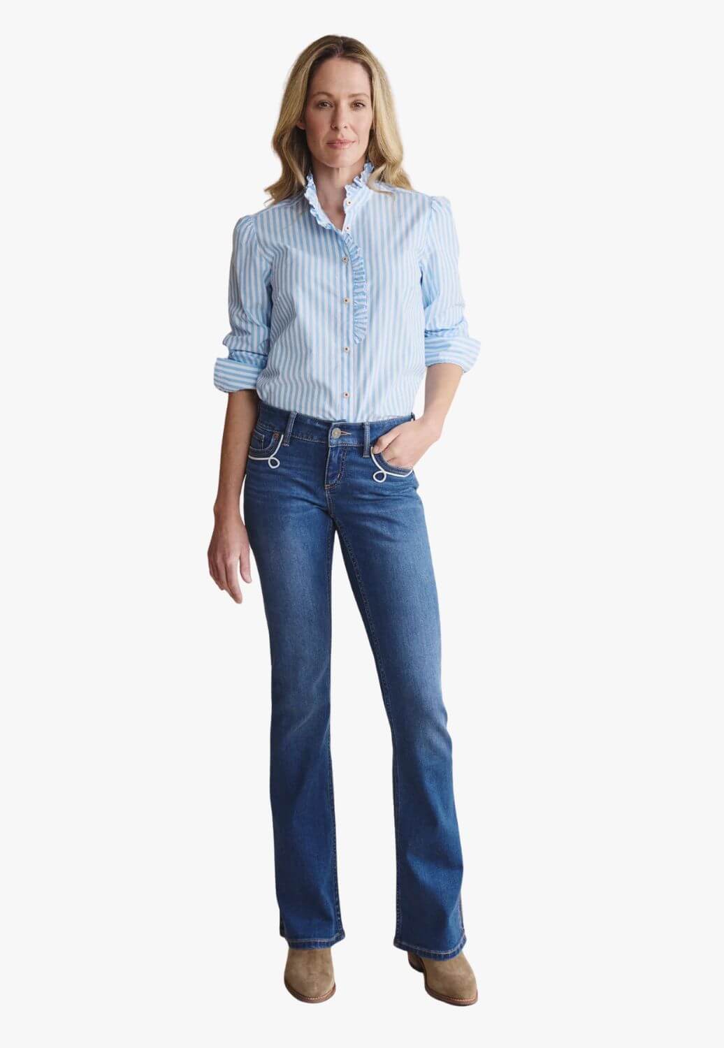 S. Kidman Womens Henty Frill Neck Shirt