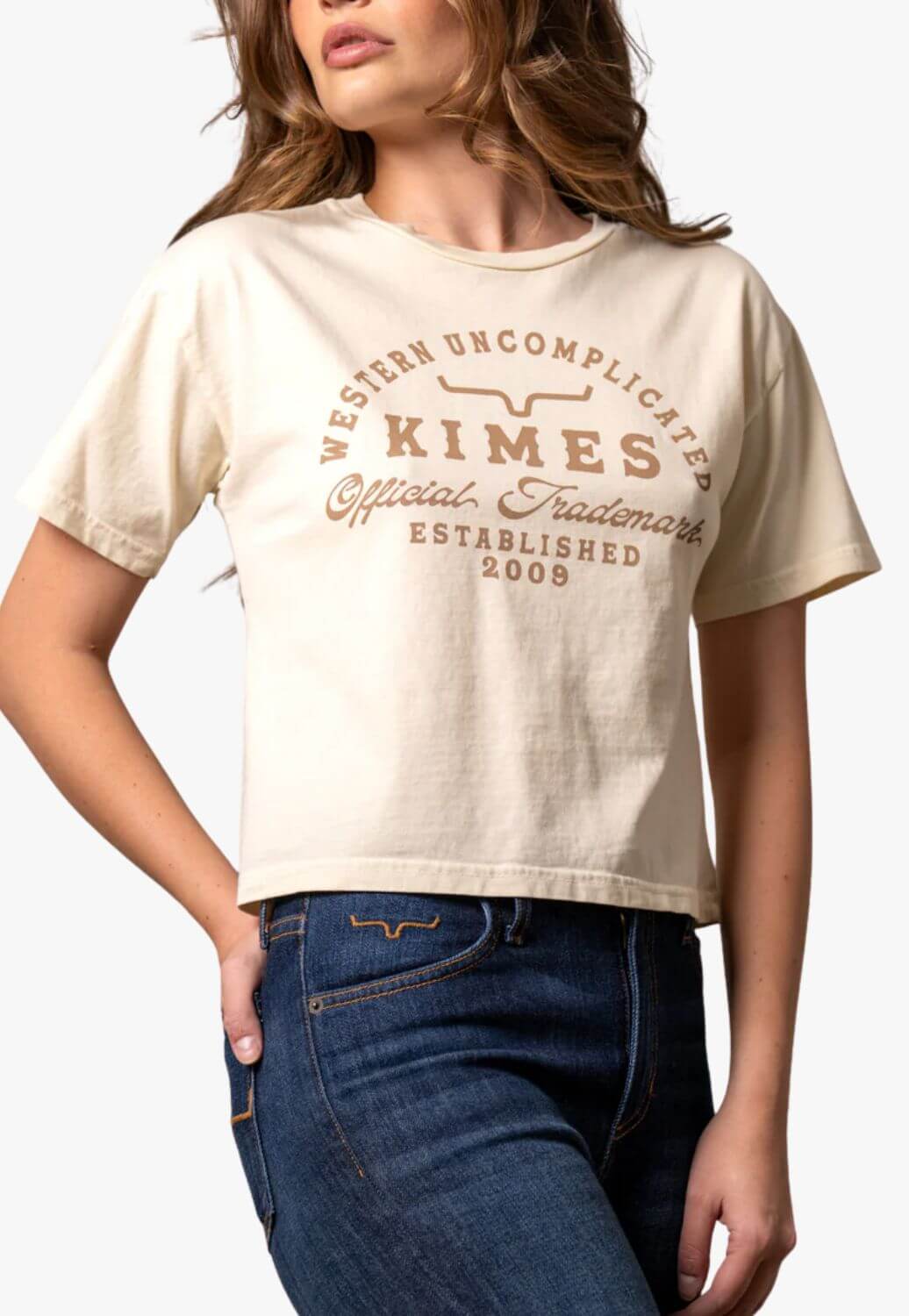 Kimes Ranch Womens Heavy Text T-Shirt Ivory S