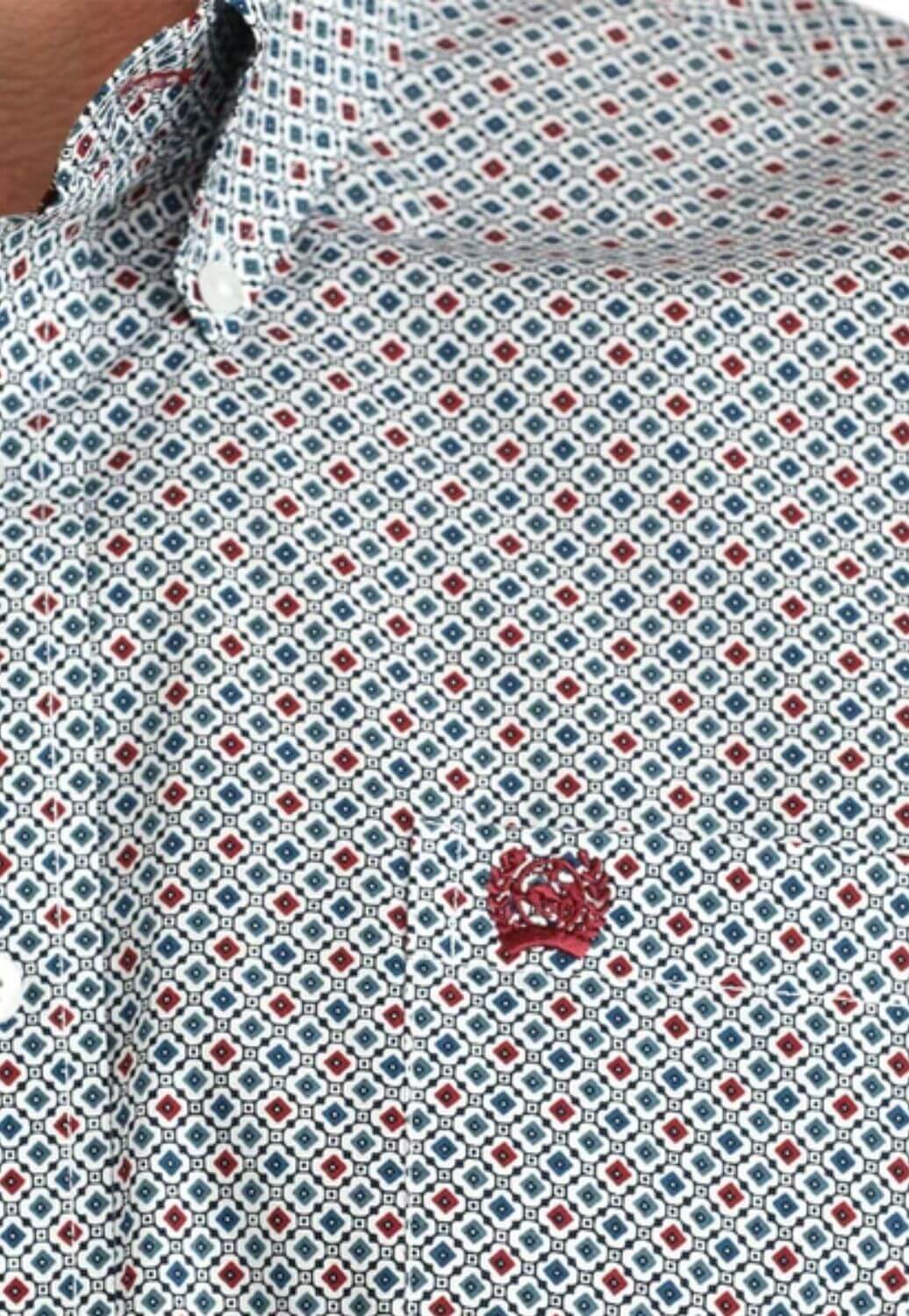 Cinch Mens Geometric Short Sleeve Shirt