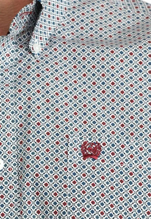 Cinch Mens Geometric Short Sleeve Shirt