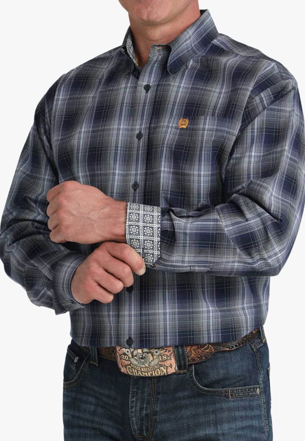 Cinch Mens Plaid Long Sleeve Shirt