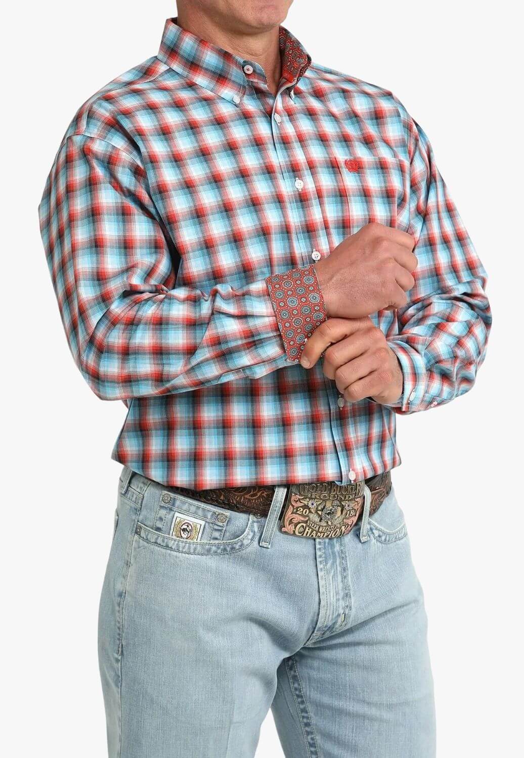 Cinch Mens Plaid Long Sleeve Shirt