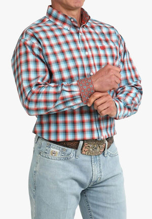 Cinch Mens Plaid Long Sleeve Shirt