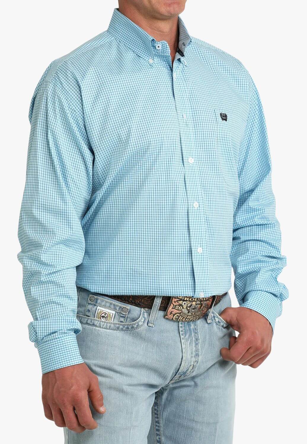 Cinch Mens Check Long Sleeve Shirt