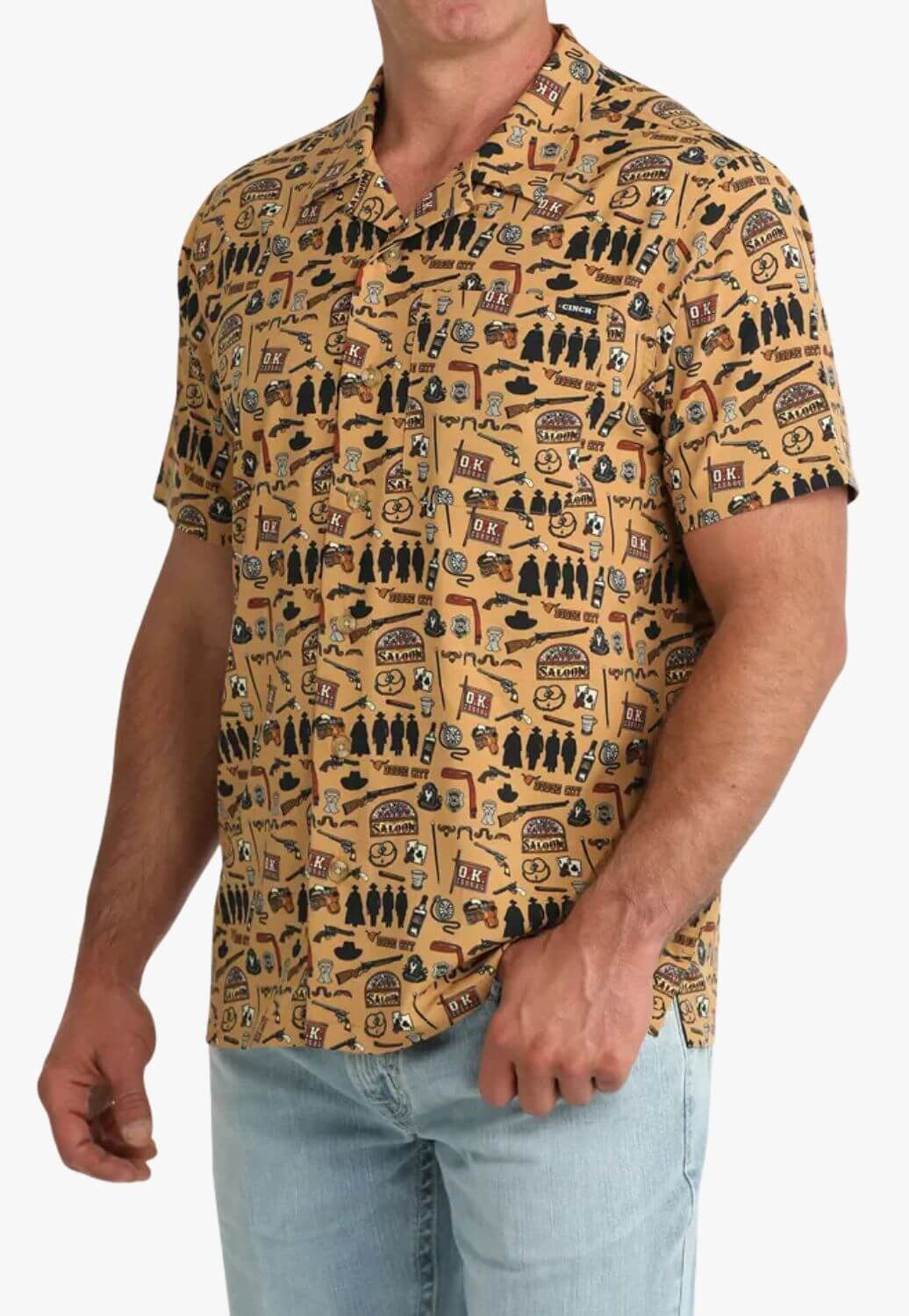 Cinch Mens Print Short Sleeve Shirt