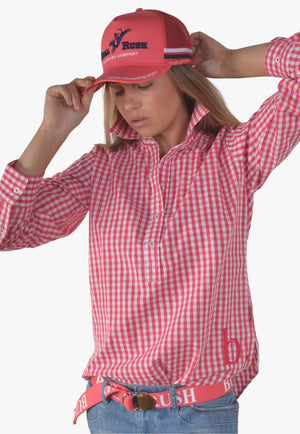Bullrush Womens Seascape Blair Gingham Long Sleeve Shirt