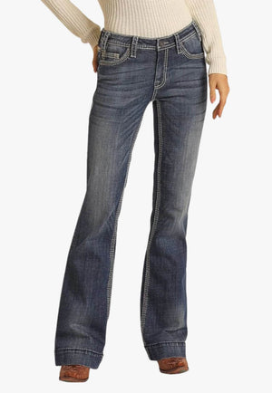 Rock and Roll Womens Petal Stitch Trouser Jean