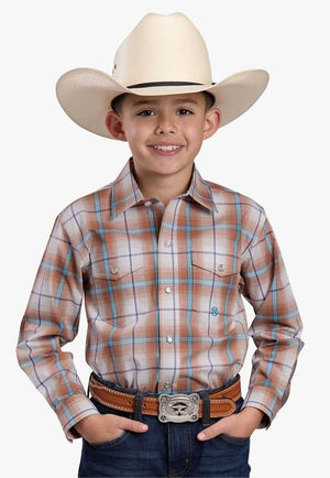 Roper Boys Plaid Western Shirt
