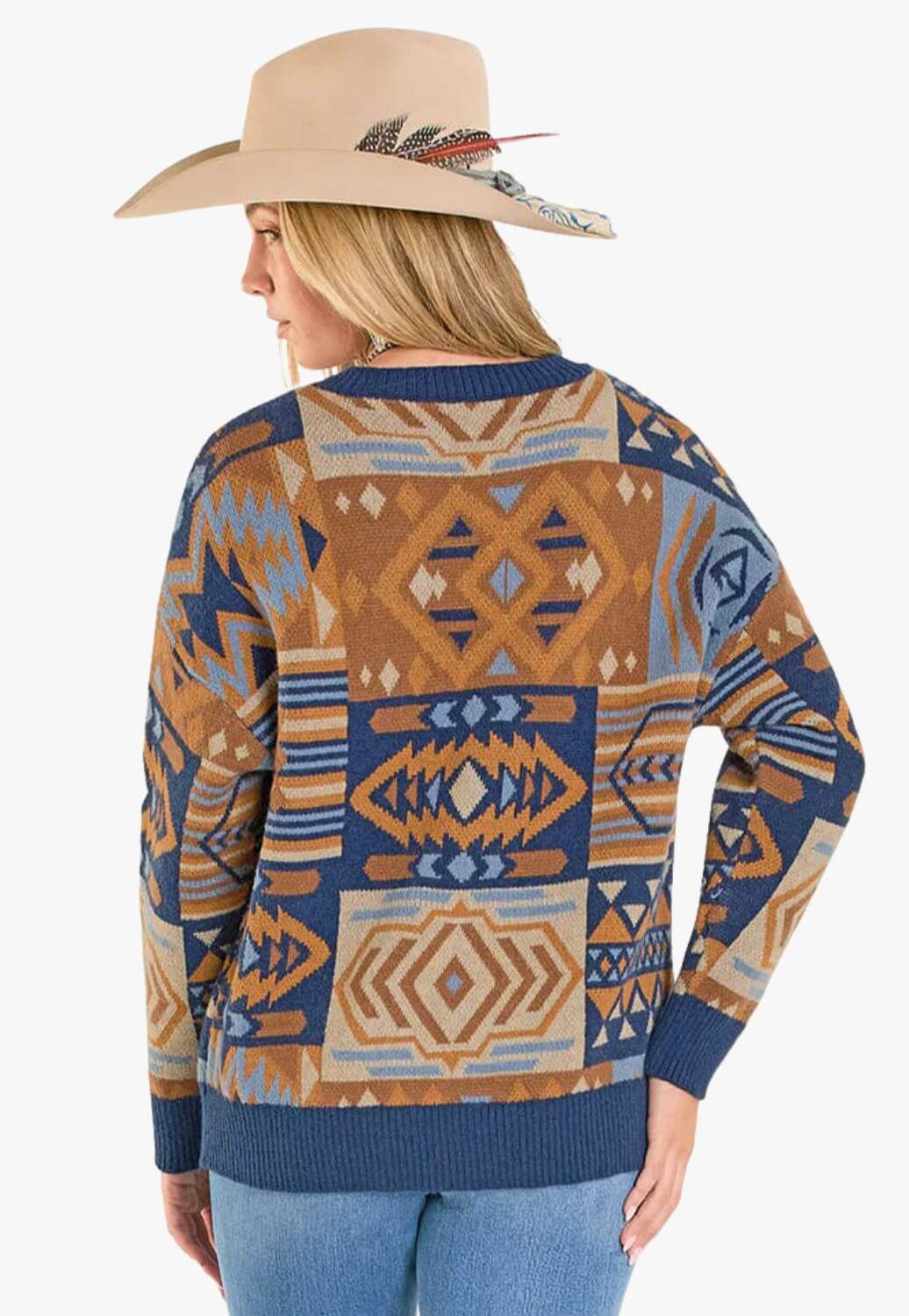 Panhandle Slim Womens Aztec Oversized Sweater