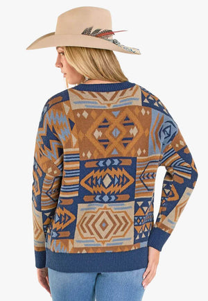 Panhandle Slim Womens Aztec Oversized Sweater