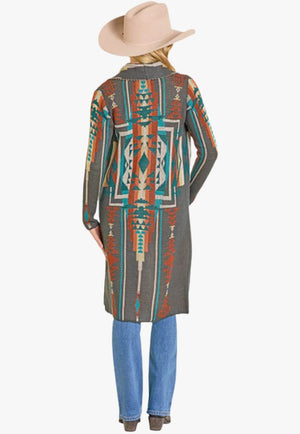Panhandle Womens Aztec Duster Cardigan