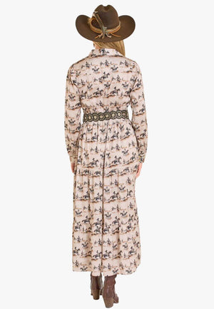 Panhandle Slim Womens Western Horse Maxi Dress