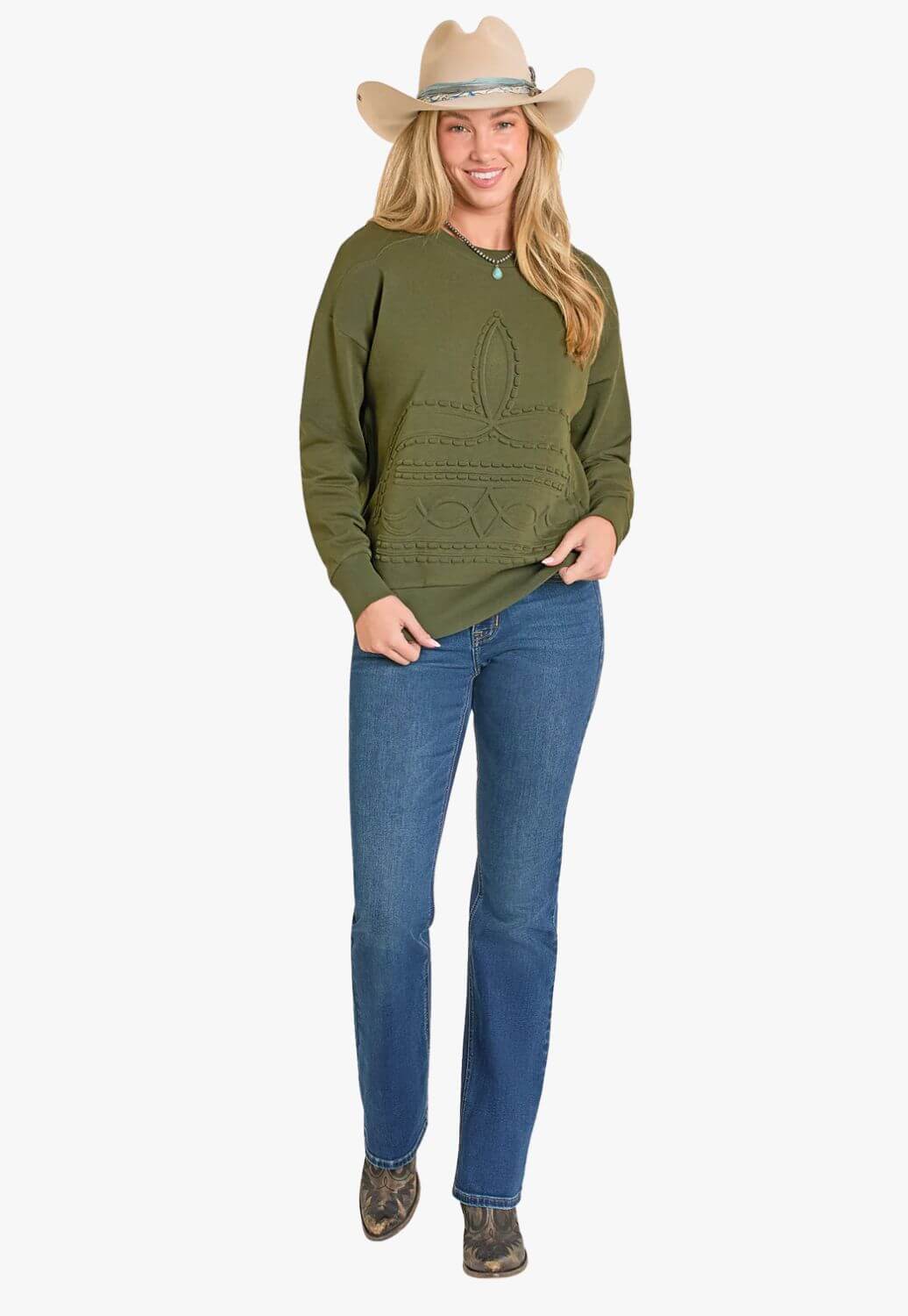 Panhandle Slim Womens Boot Stitch Sweater