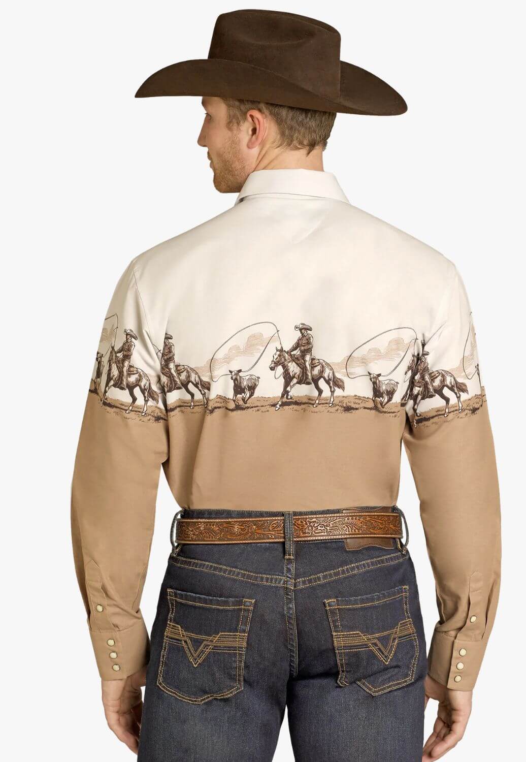Panhandle Slim Mens Cowboy Boarder Long Sleeve Shirt