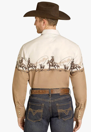 Panhandle Slim Mens Cowboy Boarder Long Sleeve Shirt