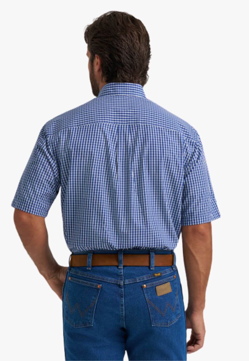 Wrangler Mens Relaxed Fit Plaid Short Sleeve Shirt