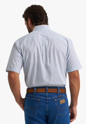 Wrangler Mens Plaid Short Sleeve Shirt
