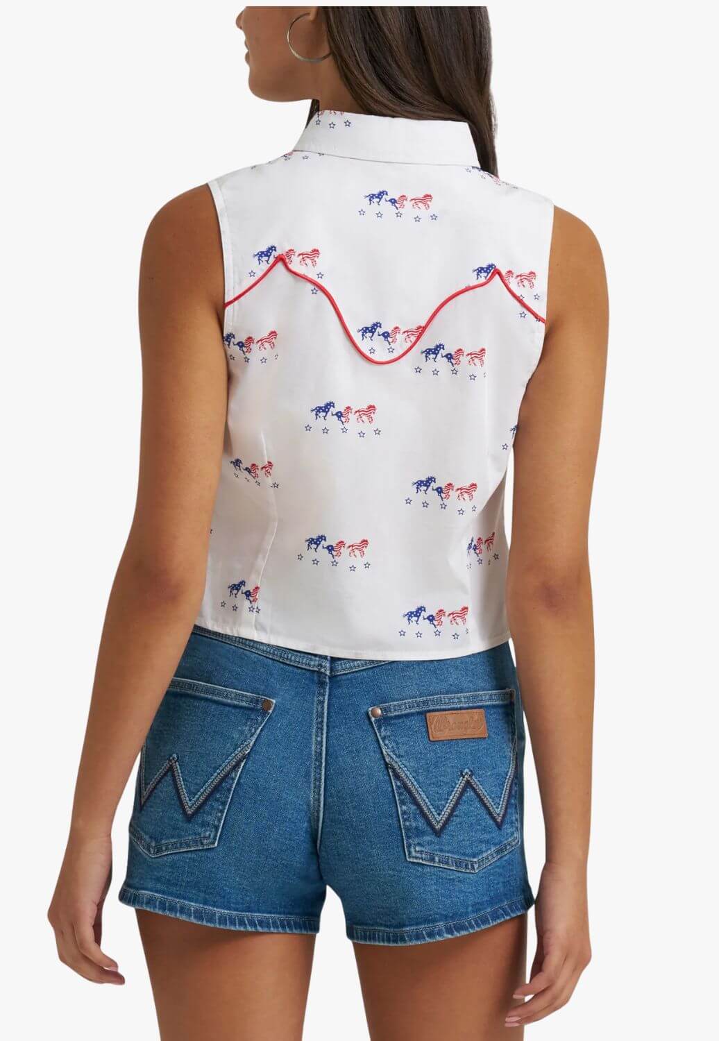 Wrangler Womens Americana Sleeveless Snap Shirt