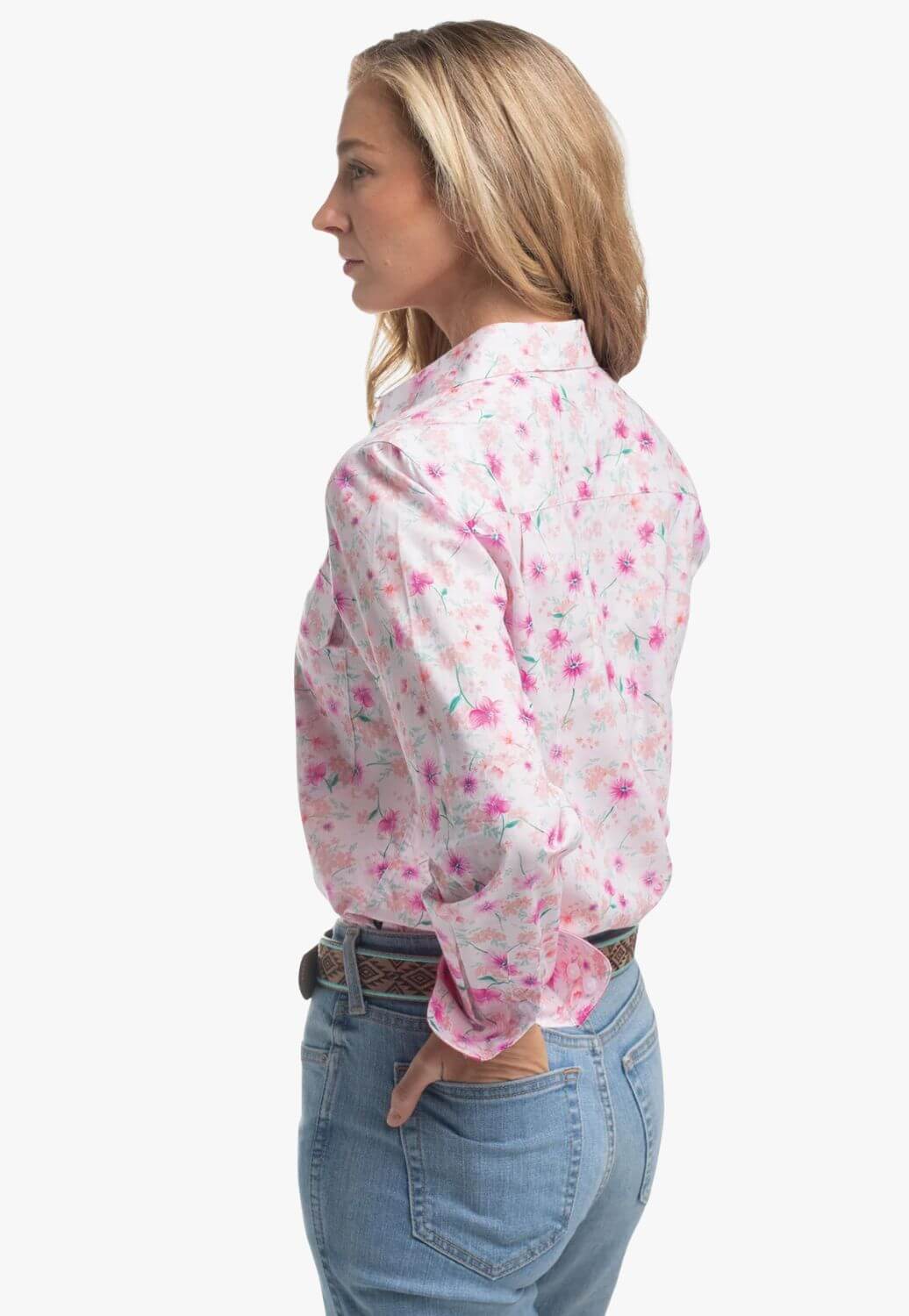 Just Country Womens Georgie Half Button Work Shirt