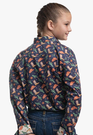 Just Country Girls Harper Half Button Work Shirt