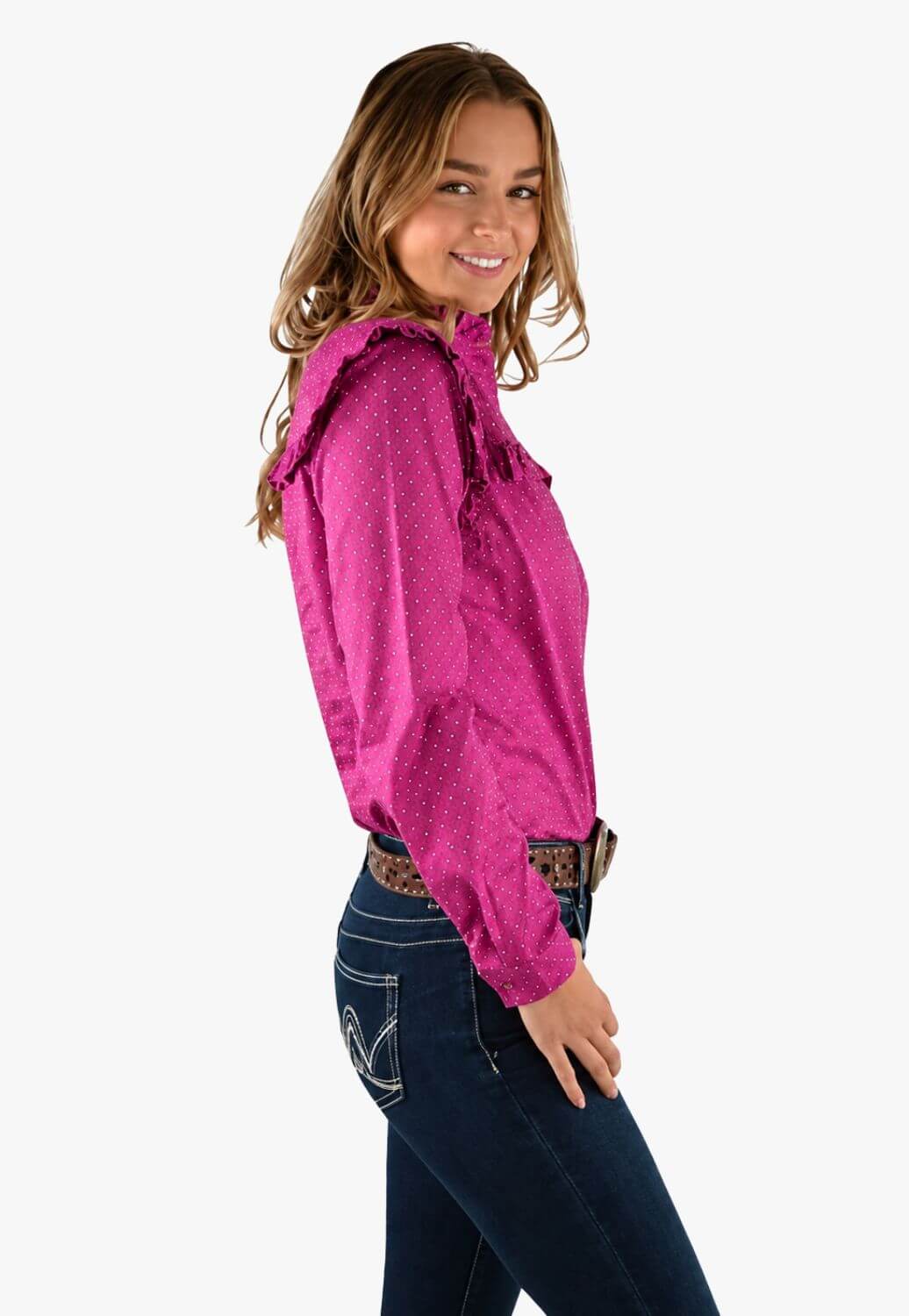 Wrangler Womens Nikka Frill Long Sleeve Shirt