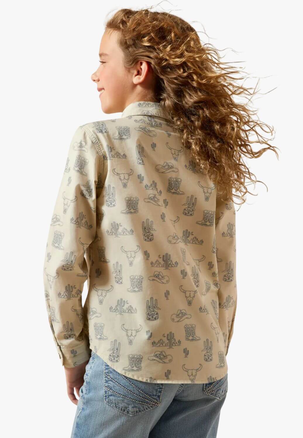 Ariat Girls Desert Print Long Sleeve Snap Shirt