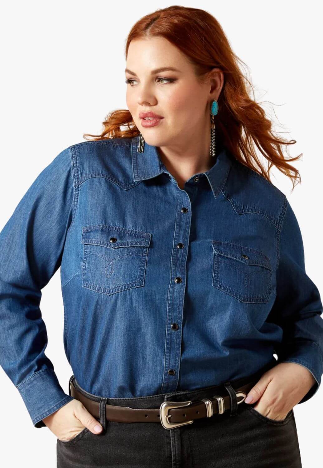 Ariat Womens Snap Button Long Sleeve Shirt