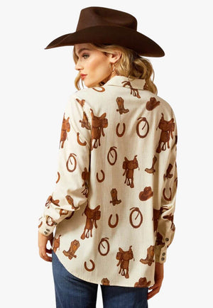 Ariat Womens Long Sleeve Rodeo Print Shirt