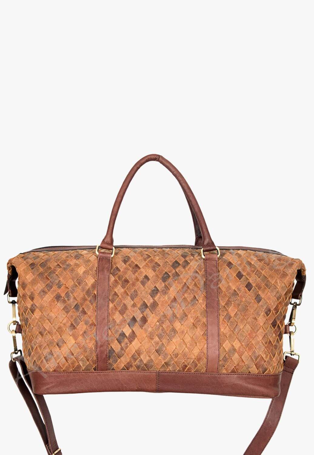 American Darling Woven Leather Duffel Bag