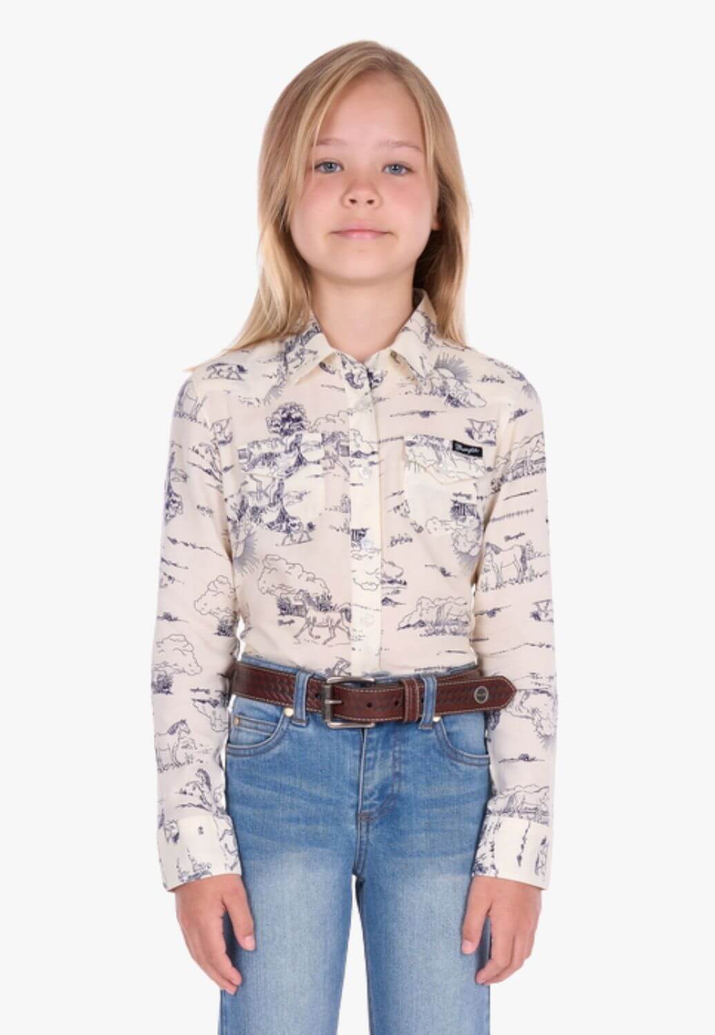 Wrangler Girls Ivory Long Sleeve Shirt