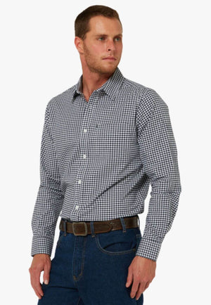 Pilbara Mens Gingham Long Sleeve Shirt