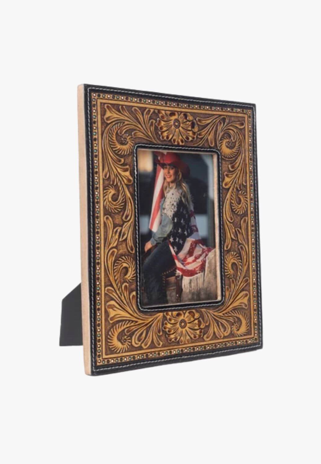 Myra Bordertown Handtooled Leather Photo Frame