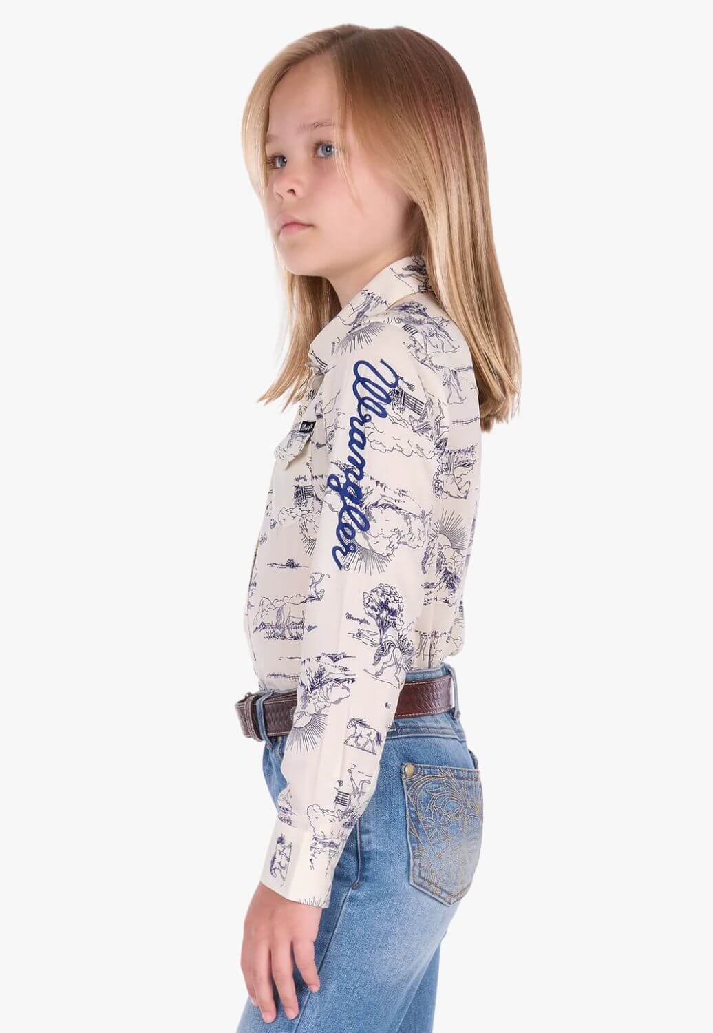 Wrangler Girls Ivory Long Sleeve Shirt