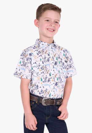 Pure Western  Boys Mike Short Sleeve Shirt