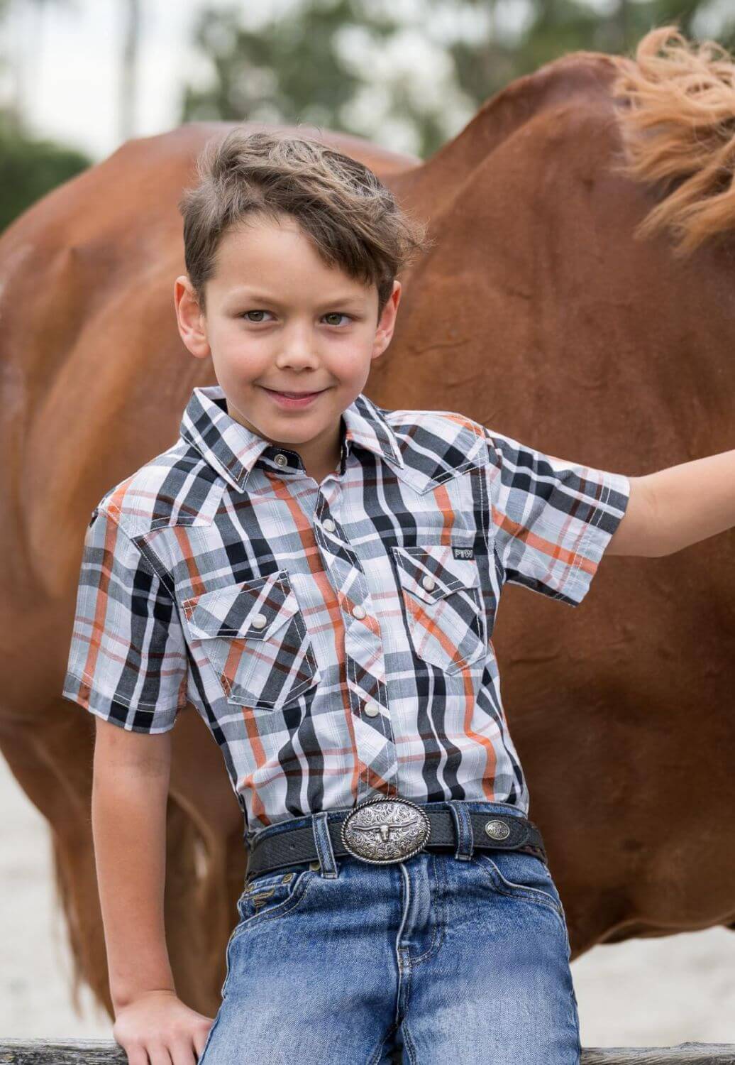 Pure Western Boys Terry Short Sleeve Shirt