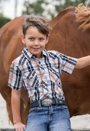 Pure Western Boys Terry Short Sleeve Shirt