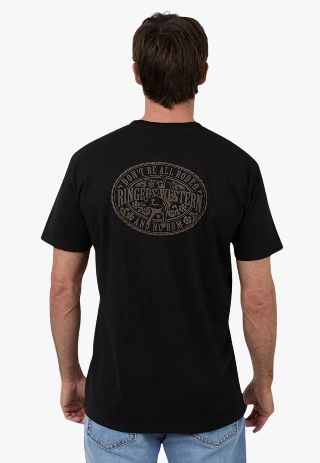 Ringers Western Mens All Rodeo T-Shirt Black M