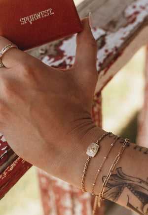 SpurWest Ultra Mini Belt Buckle Bracelet - Initial T