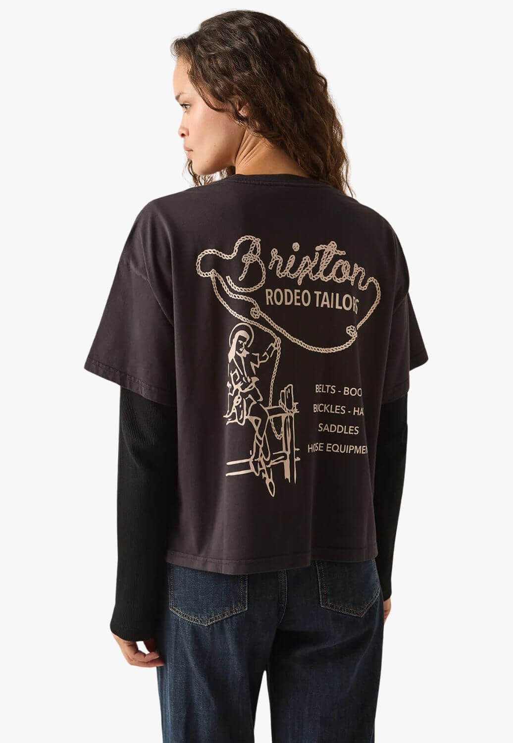 Brixton Womens Rodeo Tailors Boxy Crop T-Shirt