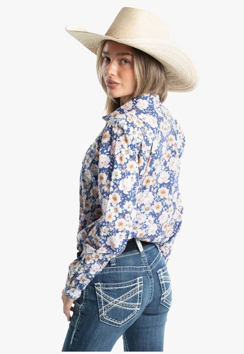 Just County Womens Abbey Full Button Work Shirt